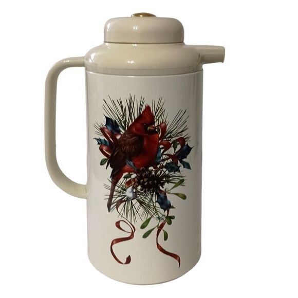 Lenox Winter Greetings Thermal Carafe Pitcher Insulated Cardinal Christmas Snow. - Picture 12 of 16